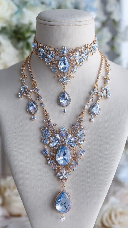 Aurelia Layered Crystal Statement Necklace