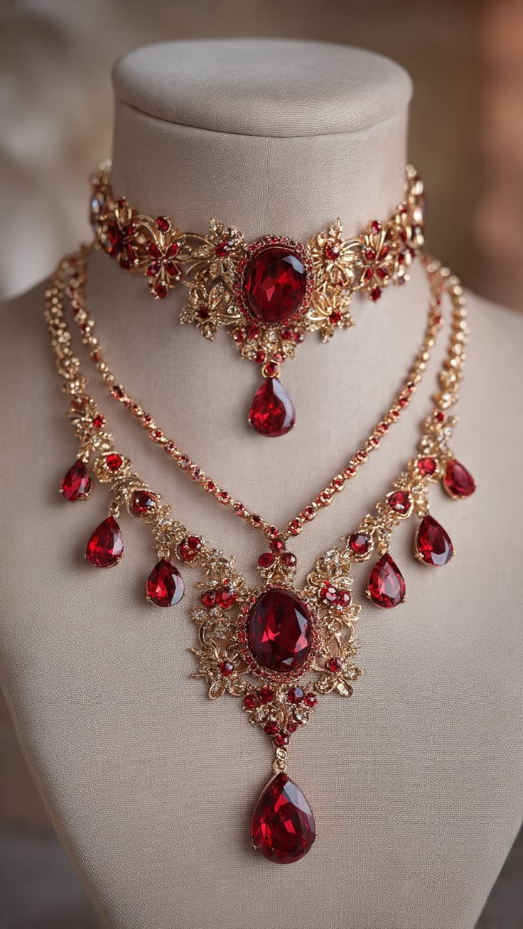 Valentina Layered Crystal Statement Necklace